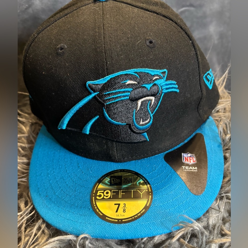 New Era Black and Blue Carolina Panthers Fitted Cap